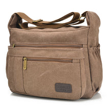 Khaki vászon crossbody táska