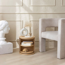 Round rotating wooden storage shelf for books, makeup, and everyday essentials