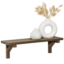 Walnut Floating Shelf with Hidden Wooden Brackets - Modern Wall Shelf - Zencloudshop.eu