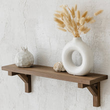 Walnut Floating Shelf with Hidden Wooden Brackets - Modern Wall Shelf - Zencloudshop.eu