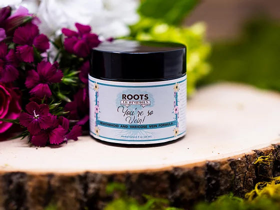 Varicose vein and hemorrhoid herbal salve in 2 oz size